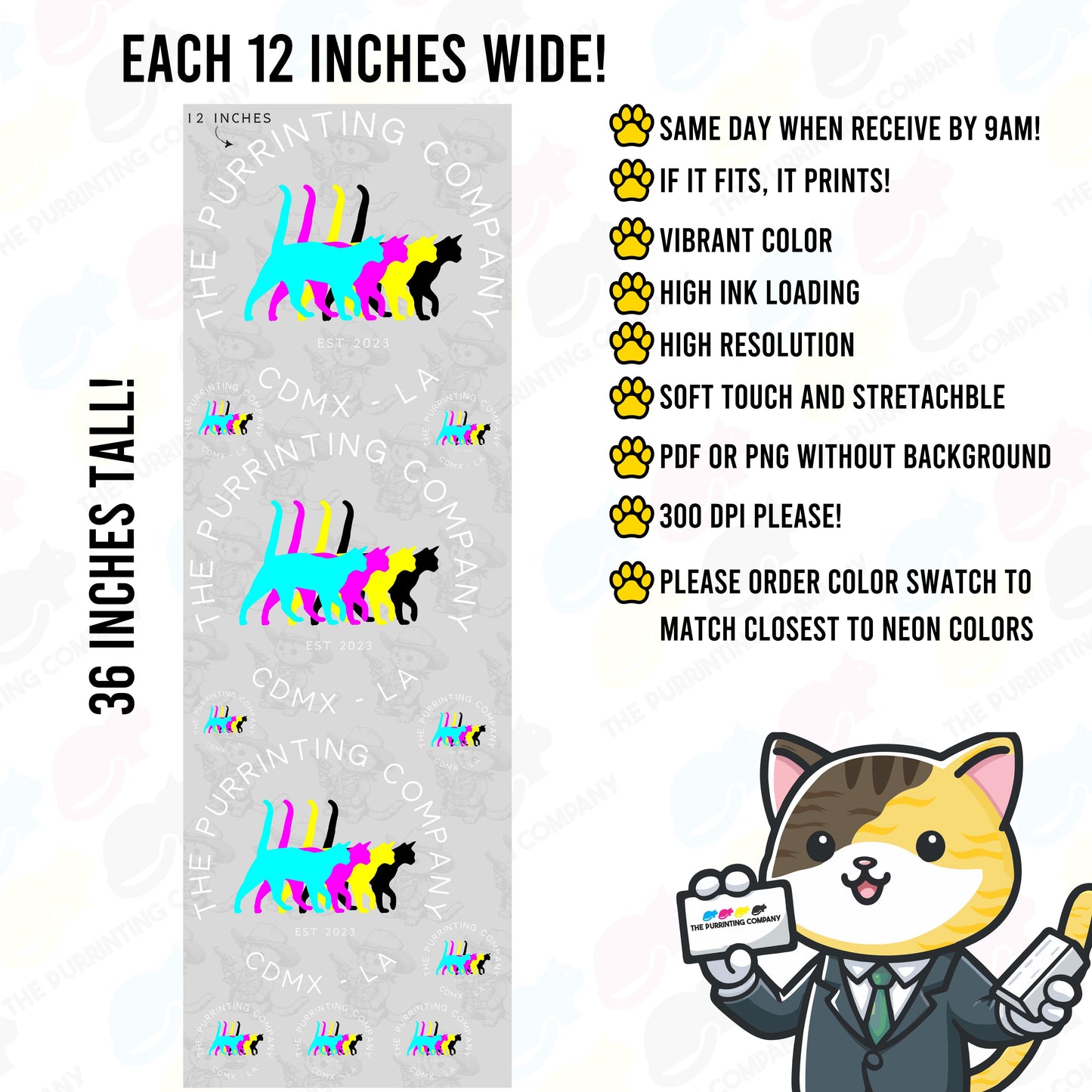 SAME DAY DTF 12" WIDE GANG SHEET