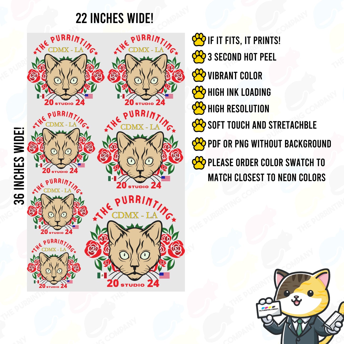DTF 22" WIDE GANG SHEET