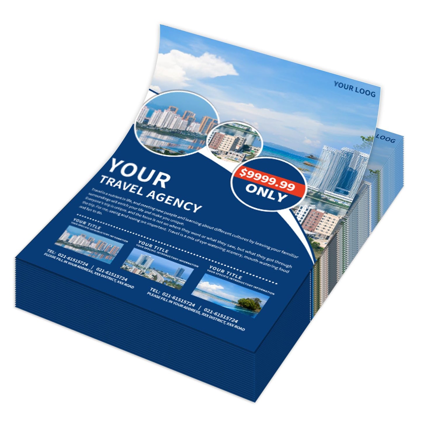 1000 FLYERS 100LB GLOSSY FULL COLOR BOTH SIDES