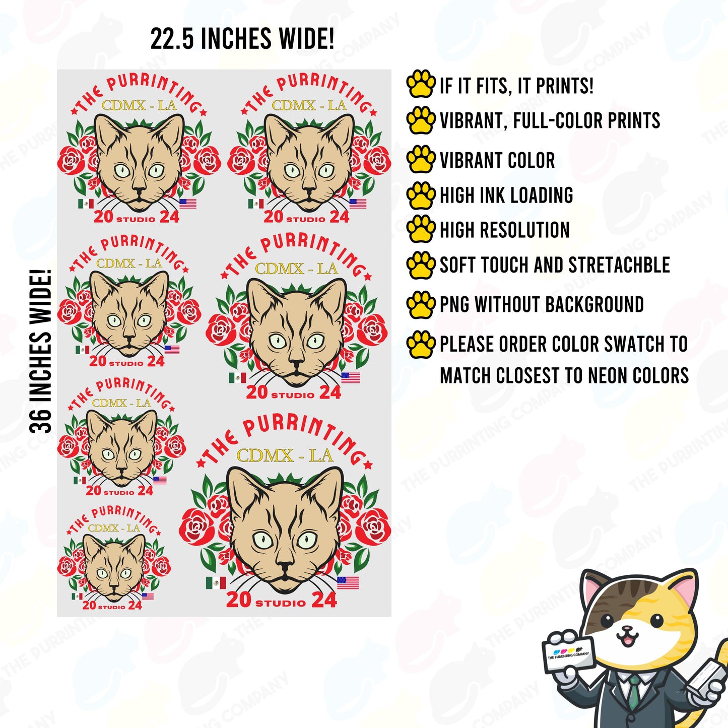 DTF TRANSFER 22" WIDE GANG SHEET (SAME DAY)