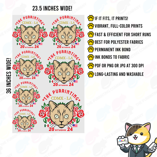 SAME DAY SUBLIMATION TRANSFER 23.5" WIDE GANG SHEET